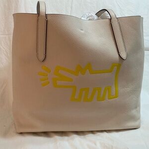 Cream Tote Bag with Yellow Design